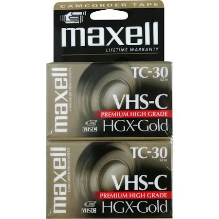 Maxell HGX-Gold TC30 VHS-C Premium High Grade Video Cassette 2 Pack