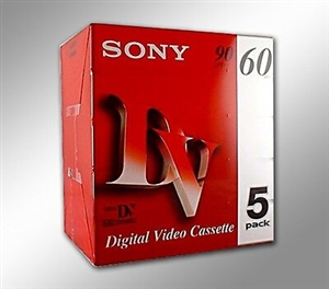 Sony 5 pack DVM60R3 MiniDV Tape 60 Minute Cassette